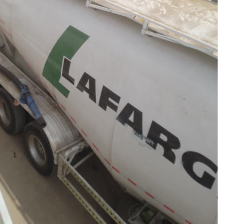 Close-up of trailer branding